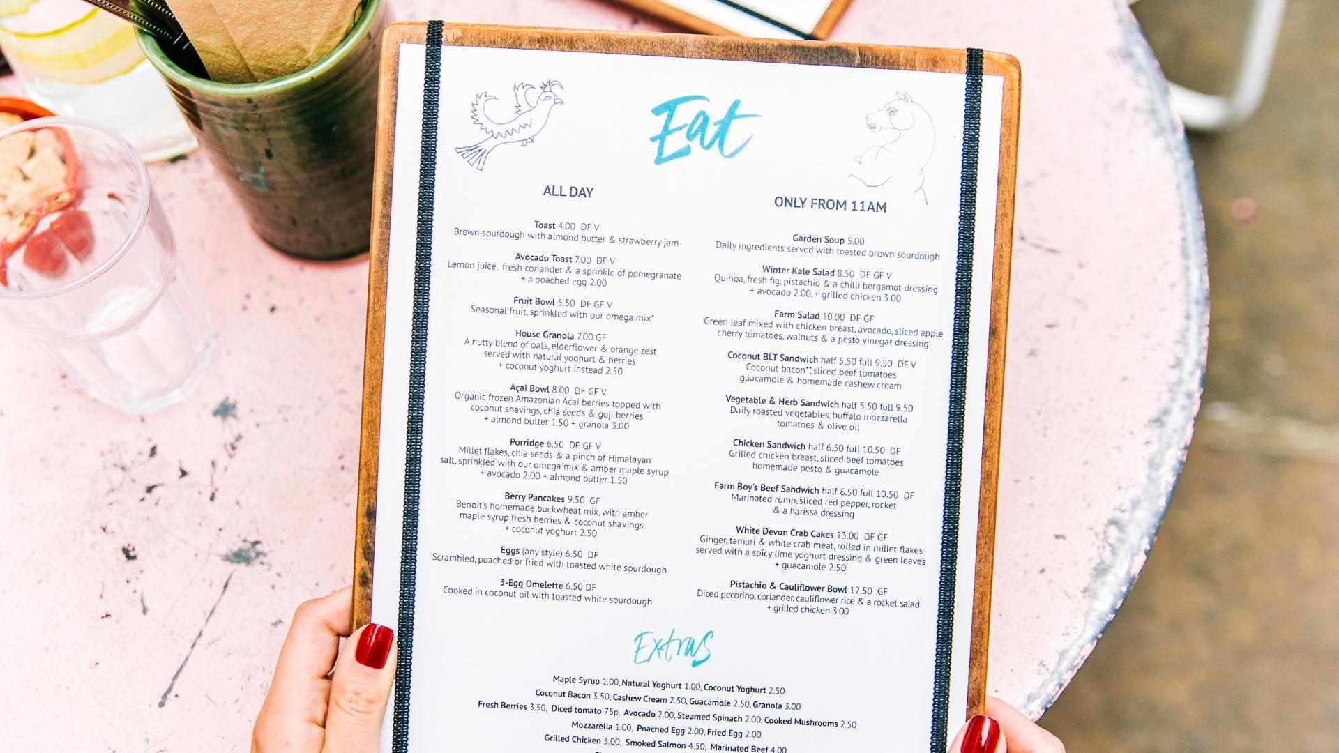 restaurant menu printing