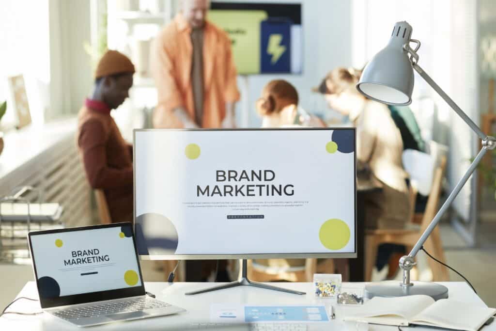 brand marketing on computer screen